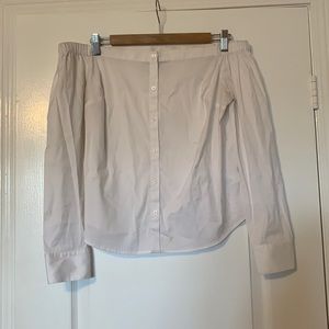 Express white linen off the shoulder top